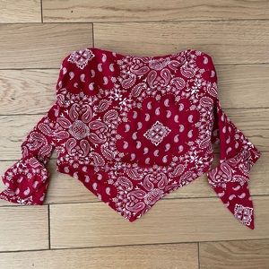 Hollister Red Bandana Crop Top